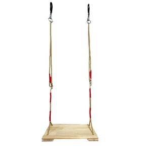 ชิงช้าไม้เนื้อแข็งแบบสองที่นั่งสำหรับผู้ใหญ่และเด็ก ชิงช้ากลางแจ้งปรับระดับได้พร้อมเชือกยึดรับน้ำหนักได้สูงสุด 150 กก. - Product Image 5