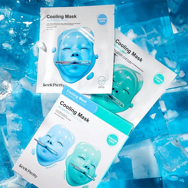 Máscara de hidrogel para homens, máscara de folha facial com ampola hidratante e suavizante de refrigeração facial coreana OEM