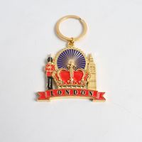 Porte-clés en métal avec drapeau anglais, porte-clés avec drapeau britannique, porte-clés avec bus à double étage de Londres