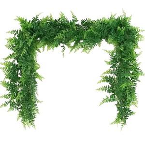 Plante artificielle de fougère en guirlande, 100cm-200cm, en plastique, pour décoration de plafond de mariage et décoration murale intérieure - Product Image 5