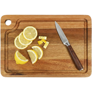 Tabla <span class=keywords><strong>de</strong></span> cortar <span class=keywords><strong>de</strong></span> <span class=keywords><strong>madera</strong></span> <span class=keywords><strong>de</strong></span> acacia mini 10x7 con orificio para colgar <span class=keywords><strong>y</strong></span> ranura para jugos, ideal para pan, desayuno, charcutería <span class=keywords><strong>y</strong></span> queso. - Product Image 1