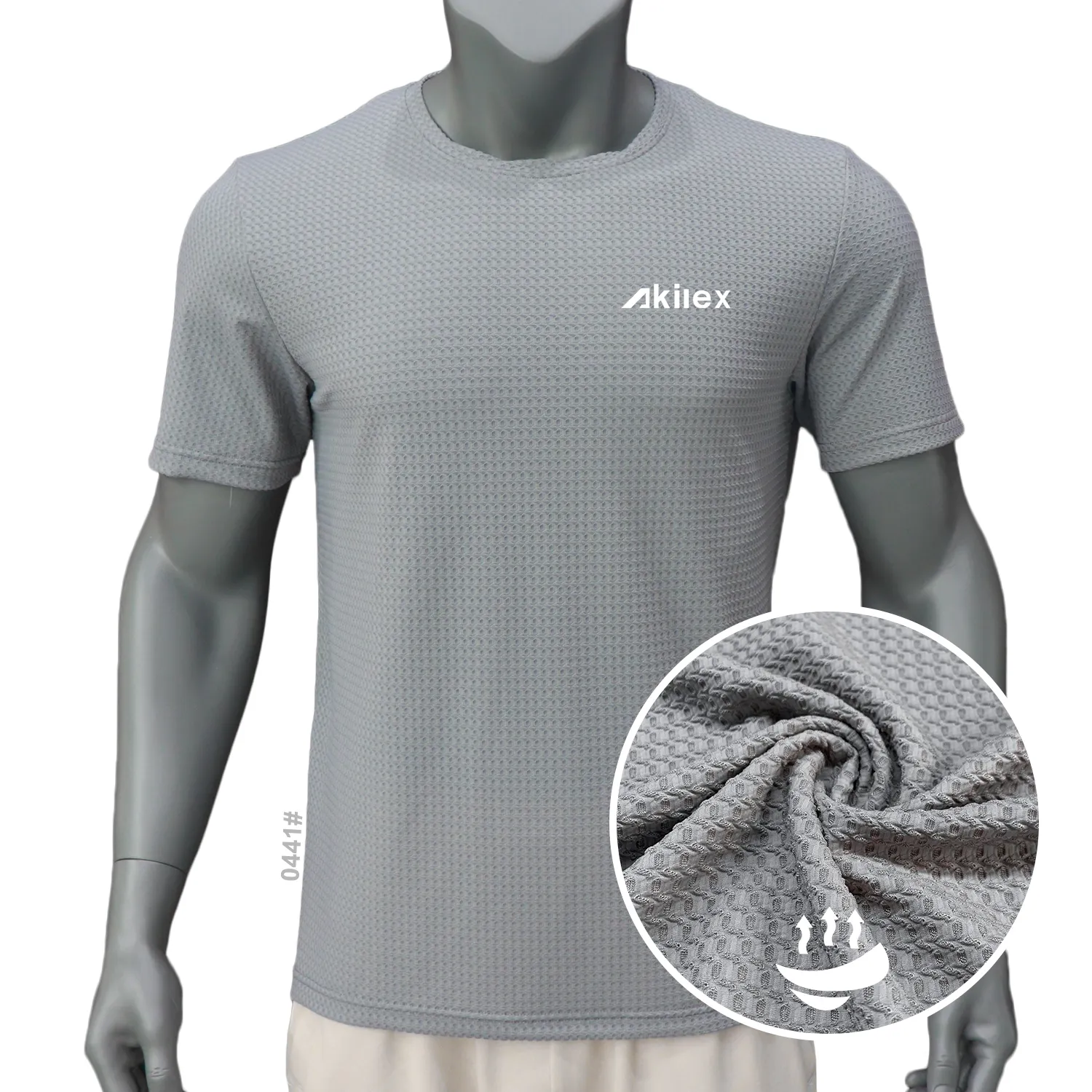 Akilex 2023 atacado personalizado cinza de alta qualidade venda quente respirável anti-bacteriano estoque homens correndo camisas com baixo MOQ