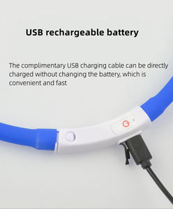 <span class=keywords><strong>Collar</strong></span> de perro LED recargable USB personalizado patrón sólido <span class=keywords><strong>collar</strong></span> de luz intermitente de silicona - Product Image 4