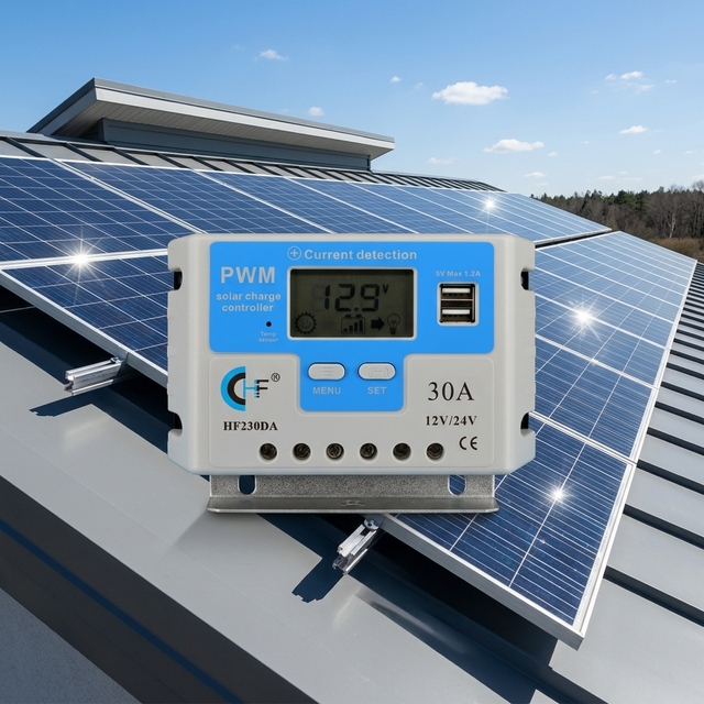 HF230D Factory Price 30A Solar Charge Controller 12V 24V  PWM Regulator with LCD Display for Solar Energy Storage