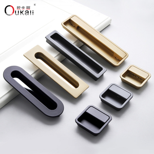 Outkali baru rilis Modern sederhana kabinet mebel tersembunyi dapur laci aluminium tertanam lemari pakaian tersembunyi pegangan tarik - Product Image 3