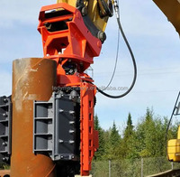 Marteau vibrant hydraulique à poignée latérale haute fréquence monté sur excavatrice pour machine à palplanches tubulaires de 20-25 tonnes
