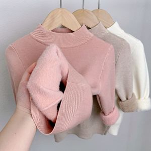 Maglione Invernale Spesso per Bambine, Manica Lunga, Collo Tondo, Pullover in Pile per Bambini, Maglione Base - Product Image 2