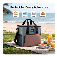 Sac isotherme pliable 17L, imperméable et portable, conception thermique à 3 couches pour pique-nique, plage, voyage, camping et pêche
