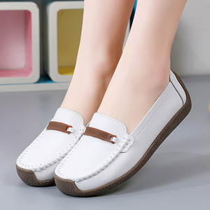 Zapatos de Mujer de Cuero Genuino, Modernos, Estilo Coreano, con Suela Suave, Tipo Mocasín, Talla Grande, Suela Plana, Zapatos para Mamá - Product Image 4