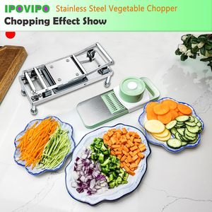Stainless Steel Manual <strong>Vegetable</strong> <strong>Chopper</strong> 8 Blades Onion Dicer Container Food Cutter Grater Mandoline Slicer Dishwasher Safe Easy - Product Image 6