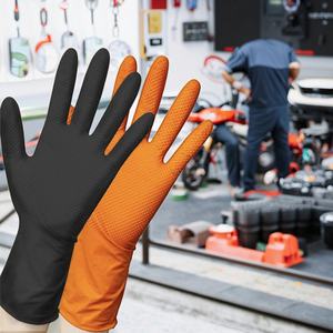 ถุงมือกันสารเคมีสำหรับงานหนัก ทนทาน ลายเพชร  แบบกำหนดเองได้ พร้อมโลโก้ตามสั่ง จากโรงงานโดยตรง หนา 6-8 มิล ผลิตจากไนไตรล์บริสุทธิ์ - Product Image 2