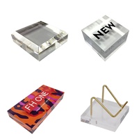 Taille personnalisée Acrylique Fossiles Lucite Plexiglas Affichage Bloc Avec Bord Biseauté Pour Exposition