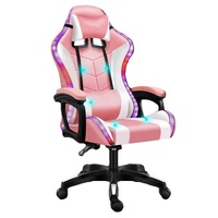 Chaise de jeu avec massage LED, 7 points chauffants, massage 4D, chaise de bureau