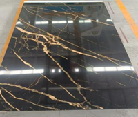 Panneau mural en PVC facile à nettoyer, feuille de marbre UV pour crédence de cuisine et salle de bain