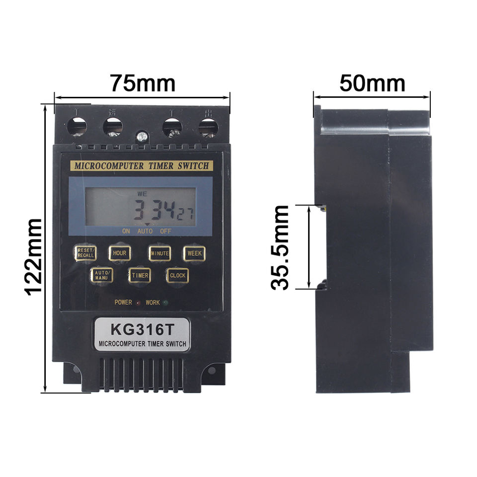 KG316T 220V LCD Digital Weekly Programmable Control Power Timer Switch ...