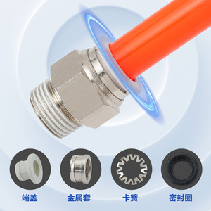 Liyuan Pneumatic <b>Quick</b> <b>Connector</b> PC8 02mm Stainless Steel Threaded Straight Through High Pressure Air Fitting - Product Image 1