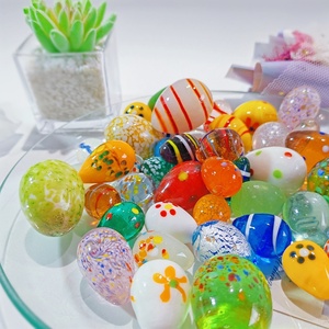 12 Pcs Colorful Glass <strong>Eggs</strong> Handmade Art Glass <strong>Eggs</strong> Easter Decoration Gift Play Balls Glass <strong>Marble</strong> Toys - Product Image 2