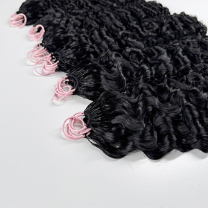 Extensiones de Cabello Humano Rizado Ligero para Crochet, Color Negro Natural, Rizos Suaves y Voluminosos, Pre-Enlazadas para Colección de Productos - Product Image 1
