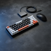 Keyboard Mekanik Gasket 68 Tombol Kustom OEM untuk Kantor, Keyboard Mekanik Mini Gaming 60 Persen, Keyboard Mekanik Nirkabel