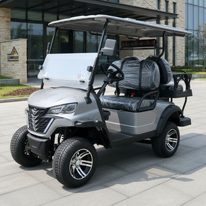 Carrito de <span class=keywords><strong>Golf</strong></span> Eléctrico de 4 Plazas, con Ruedas Todoterreno de 14 Pulgadas, Elevado, Color <span class=keywords><strong>Gris</strong></span>, de 72V, con Energía Solar, para Complejos Turísticos y Comunidades - Product Image 1