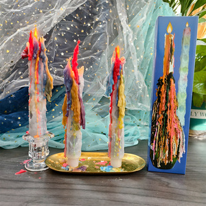 Color European Long Taper Drip Candles Wholesale Stock <b>Rainbow</b> <b>Lighting</b> Art Decor For Home & Photography Props - Product Image 6