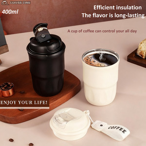 Stainless Steel Vacuum <b>Insulated</b> Tumbler 400ml Double Wall Travel <b>Mug</b> With Lid Minimalist Design Eco-Friendly Reusable - Product Image 3
