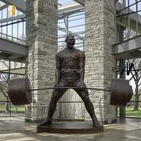Jardin extérieur Art moderne Bronze haltérophilie Muscle Man Statue Sculpture pour Collection