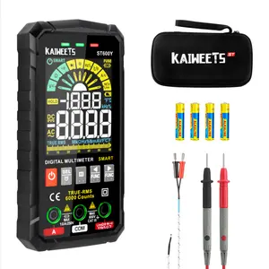 KAIWEETS Digital Inteligente Multímetro Transistor Testers 6000 Contagens True RMS Auto Medidor de Capacitância Elétrica Digital Multimetro