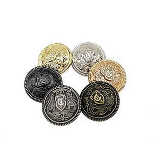 Wholesale 15mm-25mm Embossed Coat Metal Hand-sewn <b>Button</b> Round Nickle Free <b>Suit</b> Alloy Shank <b>Button</b> - Product Image 1