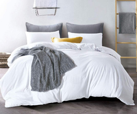 Ensemble de literie de luxe pour hôtel - 100% coton jacquard et soie satinée |   Ensemble de literie de qualité hôtelière supérieure, blanc et bleu