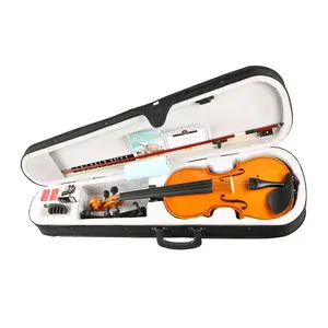Factory Plywood Gloss Student Violon Color Beginner Violin Full Size Outfit 4/4 Wholesale