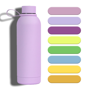 Blue 500ml Wholesale Blank Water Cute Skinny Kids Coffee Custom logo Stainless Steel Tumbler with Decoration - Product Image 5