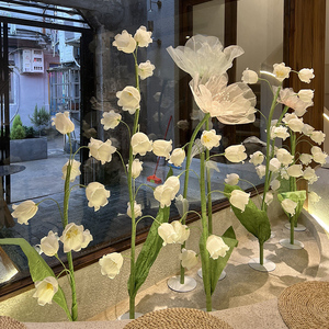 E069 giglio della valle fiore di carta decorazione di nozze fase sfondo decorazione fiore fiori di carta fatti a mano - Product Image 2