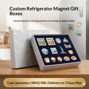 Custom Gold Foil White <b>Cardboard</b> Fridge Magnet <b>Gift</b> <b>Boxes</b> Factory Direct <b>Small</b> Batch Fast Prototyping - Product Image 2