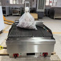 Grill à gaz en acier inoxydable avec pierre de lave populaire, grill à pierre de lave pour barbecue commercial