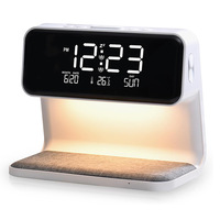Pengisi Daya Nirkabel Cepat dengan Tampilan Jam Digital, Output 15W, Pengisi Daya Ponsel Portabel, Pengisi Daya Ponsel OEM Langsung dari Pabrik