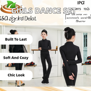 Conjunto Deportivo de 2 Piezas para Niñas, Leggings y Chaqueta de Yoga de Terciopelo con Spandex, para Ejercicio - Product Image 2