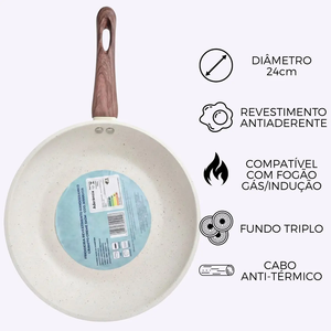 Sartén de aluminio en oferta, sartén para saltear con revestimiento antiadherente para estufas de gas e inducción. - Product Image 3