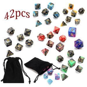 Juego de Dados de Aleación de Zinc de Alta Calidad, 7 Piezas, <span class=keywords><strong>Números</strong></span> <span class=keywords><strong>en</strong></span> <span class=keywords><strong>Cursiva</strong></span> Grabados, Puntos/Marcas, Logotipo, MOQ 1000, D&D Dungeons and Dragons - Product Image 6