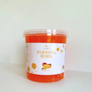 Bosmos Mango Popping <b>Boba</b> 3.3kg Bottle Bursting Fruit Juice <b>Bubble</b> Tea Topping HALAL/HACCP Certified Taiwan - Product Image 1