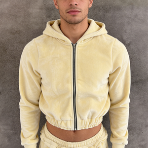 Tute da <span class=keywords><strong>uomo</strong></span> in <span class=keywords><strong>velluto</strong></span> personalizzate, vestibilità rilassata, set 2 pezzi: felpa corta con zip e <span class=keywords><strong>pantaloni</strong></span> della tuta <span class=keywords><strong>a</strong></span> gamba svasata, stile casual streetwear - Product Image 3