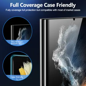 Para Samsung Galaxy S23 S22 S21 Ultra 9H Hybrid Glass 3D Protector de pantalla de cerámica curvo con kit de instalación fácil de instalar