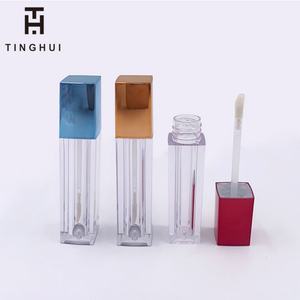 Tubes de brillant à lèvres carrés populaires et uniques, transparents, avec étiquette personnalisée, tubes vides pour huile à lèvres, emballage cosmétique - Product Image 2