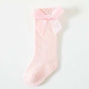 <span class=keywords><strong>Calcetines</strong></span> <span class=keywords><strong>Largos</strong></span> de Punto para Bebés Niñas, de Algodón Suave de Calidad Xianghui, en Diferentes Colores, con Lazo Grande - Product Image 3