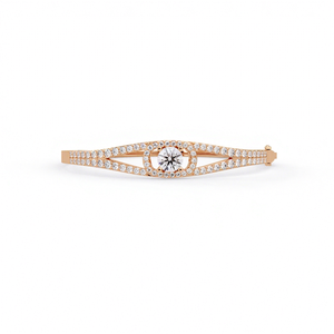 Pulsera Halo de Diamantes Cultivados en Laboratorio, Plata de Ley 925, Oro Rosa, Joyería Fina de Lujo, Hecha a Mano, Personalizada, OEM, Marca Privada - Product Image 1