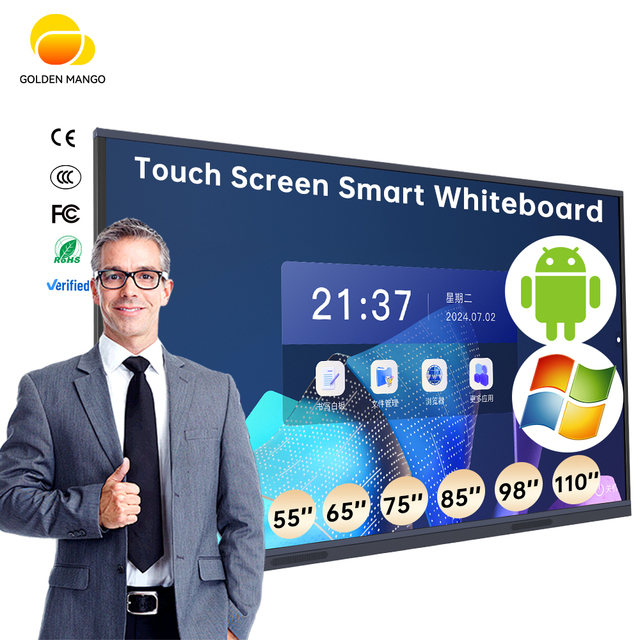 Manufacturer OEM 65/75/86/98/110 Inch 4K Touch Screen Smart Board Dual System Interactive Whiteboard