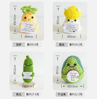 Mini poupée de laine en tricot de pomme de terre positive Fun avec cadeau de carte positive et décoration de fête belle laine est poupée au crochet de pomme de terre adaptée