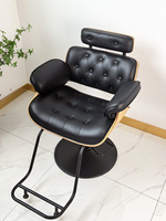 Chaise de barbier pivotante hydraulique en cuir durable, design moderne, cadre noir, prix de gros d'usine, rotation à 360 degrés