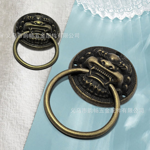 Tirador de Estilo Chino Yunchang con Cabeza de Bestia, 40mm 60mm, de Aleación de Zinc, para Cajones y Puertas, Decoración Retro para el Hogar - Product Image 4