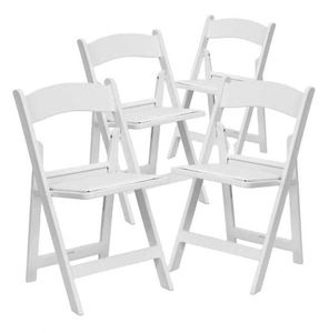 Chaise pliante en bois et résine pour événements, mariages, fêtes, Wimbledon, décoration, chaises blanches en plastique – Vente en gros - Product Image 2